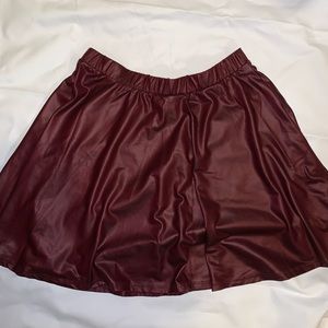 Forever 21 Burgundy Leather Skirt